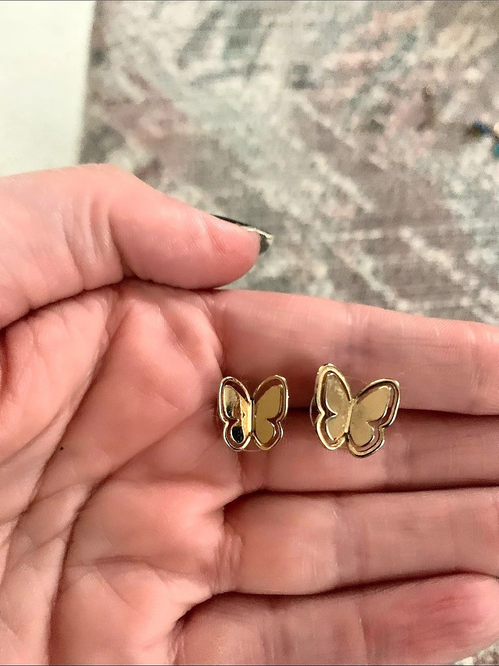 Gold Butterfly Stud Earrings Like New